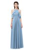 ColsBM Andi Sky Blue Bridesmaid Dresses Zipper Off The Shoulder Elegant Floor Length Sash A-line