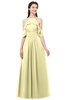 ColsBM Andi Soft Yellow Bridesmaid Dresses Zipper Off The Shoulder Elegant Floor Length Sash A-line