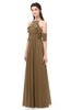 ColsBM Andi Truffle Bridesmaid Dresses Zipper Off The Shoulder Elegant Floor Length Sash A-line