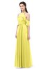 ColsBM Andi Yellow Iris Bridesmaid Dresses Zipper Off The Shoulder Elegant Floor Length Sash A-line