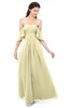 ColsBM Arden Anise Flower Bridesmaid Dresses Ruching Floor Length A-line Off The Shoulder Backless Cute