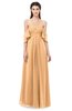 ColsBM Arden Apricot Bridesmaid Dresses Ruching Floor Length A-line Off The Shoulder Backless Cute