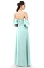 ColsBM Arden Blue Glass Bridesmaid Dresses Ruching Floor Length A-line Off The Shoulder Backless Cute