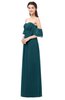 ColsBM Arden Blue Green Bridesmaid Dresses Ruching Floor Length A-line Off The Shoulder Backless Cute