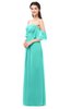 ColsBM Arden Blue Turquoise Bridesmaid Dresses Ruching Floor Length A-line Off The Shoulder Backless Cute