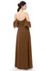 ColsBM Arden Brown Bridesmaid Dresses Ruching Floor Length A-line Off The Shoulder Backless Cute