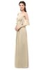 ColsBM Arden Champagne Bridesmaid Dresses Ruching Floor Length A-line Off The Shoulder Backless Cute