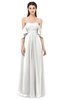 ColsBM Arden Cloud White Bridesmaid Dresses Ruching Floor Length A-line Off The Shoulder Backless Cute