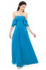 ColsBM Arden Cornflower Blue Bridesmaid Dresses Ruching Floor Length A-line Off The Shoulder Backless Cute