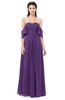 ColsBM Arden Dark Purple Bridesmaid Dresses Ruching Floor Length A-line Off The Shoulder Backless Cute