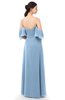 ColsBM Arden Dusty Blue Bridesmaid Dresses Ruching Floor Length A-line Off The Shoulder Backless Cute