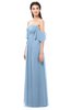 ColsBM Arden Dusty Blue Bridesmaid Dresses Ruching Floor Length A-line Off The Shoulder Backless Cute
