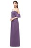 ColsBM Arden Eggplant Bridesmaid Dresses Ruching Floor Length A-line Off The Shoulder Backless Cute