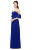 ColsBM Arden Electric Blue Bridesmaid Dresses Ruching Floor Length A-line Off The Shoulder Backless Cute