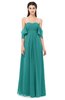 ColsBM Arden Emerald Green Bridesmaid Dresses Ruching Floor Length A-line Off The Shoulder Backless Cute