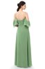 ColsBM Arden Fair Green Bridesmaid Dresses Ruching Floor Length A-line Off The Shoulder Backless Cute