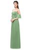 ColsBM Arden Fair Green Bridesmaid Dresses Ruching Floor Length A-line Off The Shoulder Backless Cute
