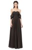 ColsBM Arden Fudge Brown Bridesmaid Dresses Ruching Floor Length A-line Off The Shoulder Backless Cute