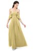 ColsBM Arden Gold Bridesmaid Dresses Ruching Floor Length A-line Off The Shoulder Backless Cute