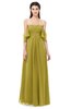 ColsBM Arden Golden Olive Bridesmaid Dresses Ruching Floor Length A-line Off The Shoulder Backless Cute