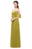 ColsBM Arden Golden Olive Bridesmaid Dresses Ruching Floor Length A-line Off The Shoulder Backless Cute