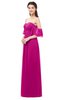 ColsBM Arden Hot Pink Bridesmaid Dresses Ruching Floor Length A-line Off The Shoulder Backless Cute