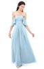 ColsBM Arden Ice Blue Bridesmaid Dresses Ruching Floor Length A-line Off The Shoulder Backless Cute