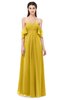 ColsBM Arden Lemon Curry Bridesmaid Dresses Ruching Floor Length A-line Off The Shoulder Backless Cute