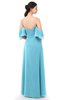 ColsBM Arden Light Blue Bridesmaid Dresses Ruching Floor Length A-line Off The Shoulder Backless Cute
