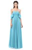 ColsBM Arden Light Blue Bridesmaid Dresses Ruching Floor Length A-line Off The Shoulder Backless Cute