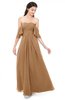 ColsBM Arden Light Brown Bridesmaid Dresses Ruching Floor Length A-line Off The Shoulder Backless Cute