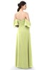ColsBM Arden Lime Green Bridesmaid Dresses Ruching Floor Length A-line Off The Shoulder Backless Cute