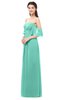 ColsBM Arden Mint Green Bridesmaid Dresses Ruching Floor Length A-line Off The Shoulder Backless Cute