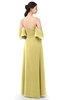 ColsBM Arden Misted Yellow Bridesmaid Dresses Ruching Floor Length A-line Off The Shoulder Backless Cute