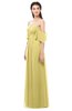 ColsBM Arden Misted Yellow Bridesmaid Dresses Ruching Floor Length A-line Off The Shoulder Backless Cute