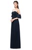 ColsBM Arden Navy Blue Bridesmaid Dresses Ruching Floor Length A-line Off The Shoulder Backless Cute