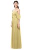 ColsBM Arden New Wheat Bridesmaid Dresses Ruching Floor Length A-line Off The Shoulder Backless Cute