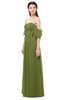 ColsBM Arden Olive Green Bridesmaid Dresses Ruching Floor Length A-line Off The Shoulder Backless Cute