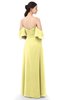 ColsBM Arden Pastel Yellow Bridesmaid Dresses Ruching Floor Length A-line Off The Shoulder Backless Cute