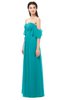 ColsBM Arden Peacock Blue Bridesmaid Dresses Ruching Floor Length A-line Off The Shoulder Backless Cute