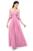 ColsBM Arden Pink Bridesmaid Dresses Ruching Floor Length A-line Off The Shoulder Backless Cute