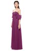 ColsBM Arden Raspberry Bridesmaid Dresses Ruching Floor Length A-line Off The Shoulder Backless Cute