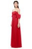 ColsBM Arden Red Bridesmaid Dresses Ruching Floor Length A-line Off The Shoulder Backless Cute