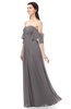 ColsBM Arden Ridge Grey Bridesmaid Dresses Ruching Floor Length A-line Off The Shoulder Backless Cute