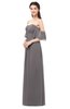 ColsBM Arden Ridge Grey Bridesmaid Dresses Ruching Floor Length A-line Off The Shoulder Backless Cute