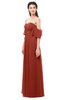 ColsBM Arden Rust Bridesmaid Dresses Ruching Floor Length A-line Off The Shoulder Backless Cute