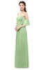 ColsBM Arden Sage Green Bridesmaid Dresses Ruching Floor Length A-line Off The Shoulder Backless Cute