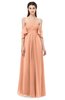 ColsBM Arden Salmon Bridesmaid Dresses Ruching Floor Length A-line Off The Shoulder Backless Cute