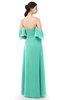 ColsBM Arden Seafoam Green Bridesmaid Dresses Ruching Floor Length A-line Off The Shoulder Backless Cute