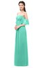 ColsBM Arden Seafoam Green Bridesmaid Dresses Ruching Floor Length A-line Off The Shoulder Backless Cute